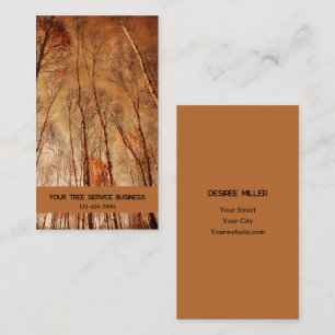 Tarjeta De Visita Bosque de bosques de Naranja marrón vintage de árb