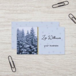 Tarjeta De Visita Bosque de invierno mágico - azul, personalizado