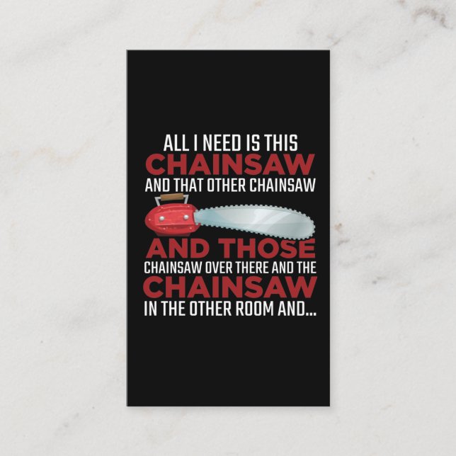 Tarjeta De Visita Bosque de leñadores Chainsaw (Anverso)