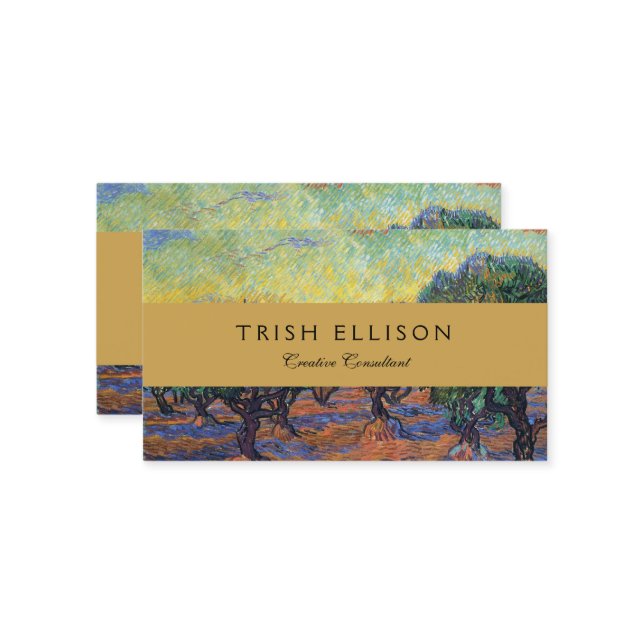 Tarjeta De Visita Bosque de olivos de Vincent Van Gogh Impresionismo (Anverso/Reverso In Situ)