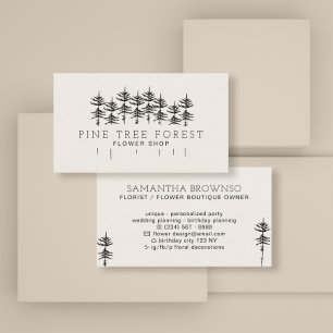 Tarjeta De Visita Bosque de pinos beige