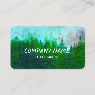 Tarjeta De Visita bosque de pinos naturaleza paisaje montañoso arte 