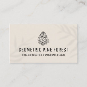 Tarjeta De Visita Bosque de Sombra de Hoja Negra Cono de Pino Rústic