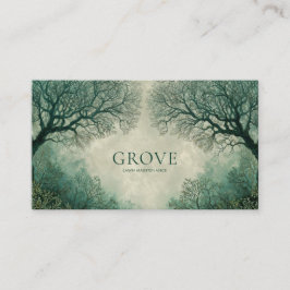 Tarjeta De Visita Bosque Encantado Árbol Enmarañado Libro Antiguo de