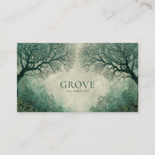 Tarjeta De Visita Bosque Encantado Árbol Enmarañado Libro Antiguo de