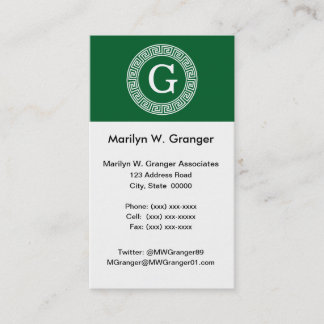 Tarjeta De Visita Bosque Gr Whats Griego Key Rnd Frame Monograma Ini