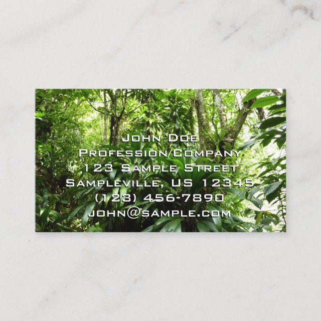 Tarjeta De Visita Bosque lluvioso dominicano I Naturaleza tropical v (Anverso)
