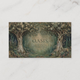 Tarjeta De Visita Bosque Mágico Ornamentado Art Nouveau