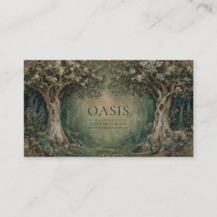 Tarjeta De Visita Bosque Mágico Ornamentado Art Nouveau