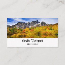 Tarjeta De Visita Bosque paisajístico panorámico y montañas