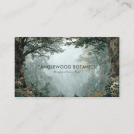 Tarjeta De Visita Bosque Profundo Místico Niebla Malhumorada