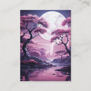 Tarjeta De Visita Bosque púrpura en el fondo de la luna