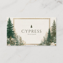 Tarjeta De Visita Bosque Rústico de Pinos Invierno Tierra Forestal