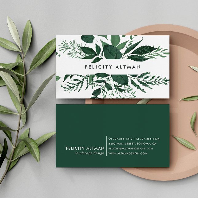 Tarjeta De Visita Bosque silvestre | Botánico (Subido por el creador)