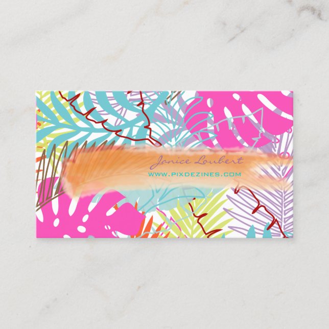 Tarjeta De Visita Bosque tropical PixDezines/follaje tropical/color  (Anverso)