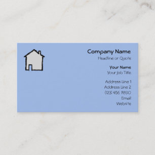 Tarjeta De Visita Bosquejo de la casa. Negro y azul