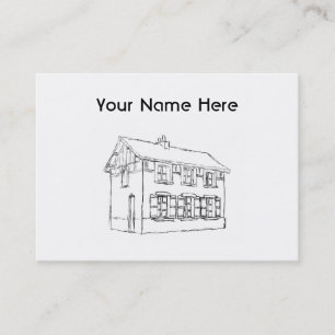 Tarjeta De Visita Bosquejo de una casa vieja, con los obturadores