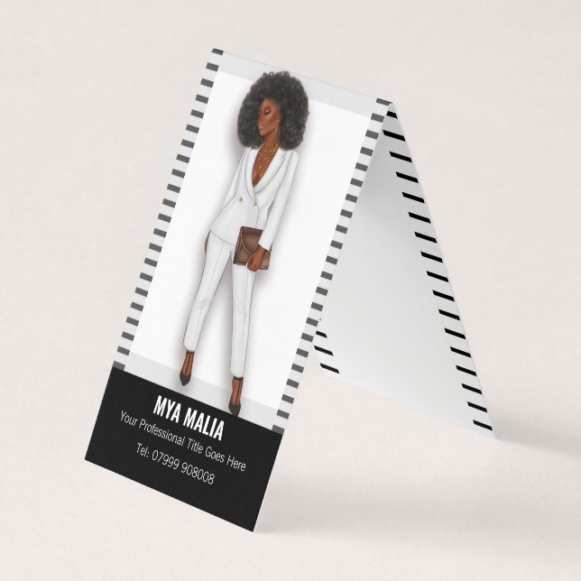 Tarjeta de visita Boss Chica Africano-Estadouniden (Anverso)