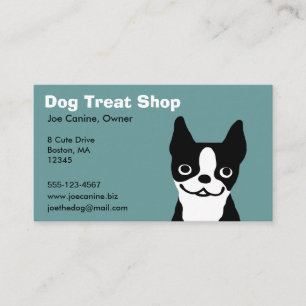 Tarjeta De Visita Boston Terrier - Cara de perro de dibujos animados