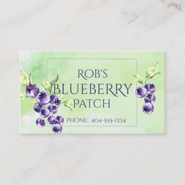 Tarjeta de visita Botanica Blueberries (Anverso)