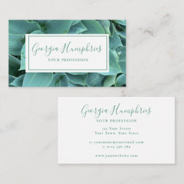 Tarjeta de visita botánica de hoja verde