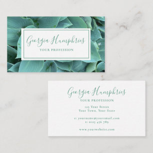 Tarjeta de visita botánica de hoja verde