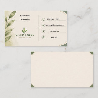 Tarjeta de visita botánica de vegetación elegante