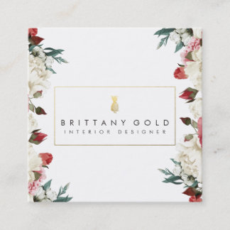 Tarjeta de visita botánica del interiorista de las