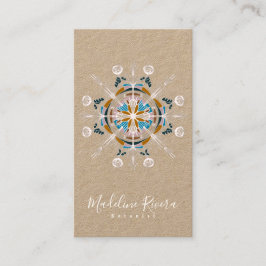 Tarjeta De Visita Botánica Floristería  Yoga Boho Mandala Kraft