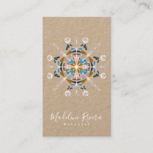 Tarjeta De Visita Botánica Floristería  Yoga Boho Mandala Kraft
