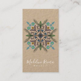 Tarjeta De Visita Botánica Floristería  Yoga Vegetación Mandala Kraf