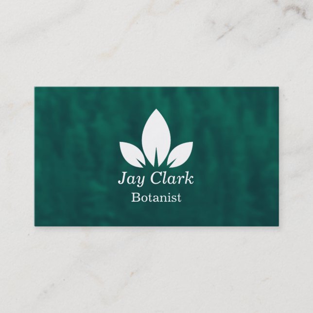 Tarjeta De Visita Botánico moderno profesional Verde y Blanco (Anverso)