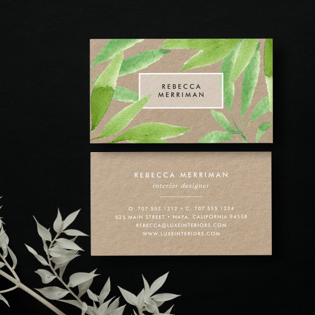 Tarjeta De Visita Botánico tropical | Kraft (Subido por el creador)