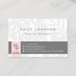 Tarjeta De Visita Botánicos Tropicales Productos De Belleza De Moda 