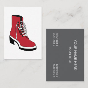 Tarjeta De Visita Botas Vaqueras Negras Rojas