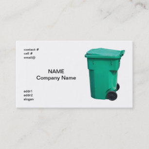 Tarjeta De Visita bote de basura verde claro