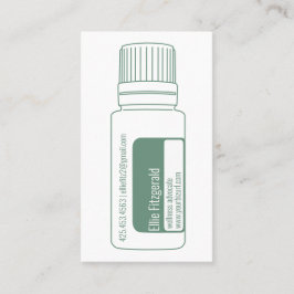 Tarjeta De Visita Botella de aceite esencial azul balance Verde azul