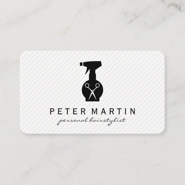 Tarjeta De Visita Botella de aerosol y cizalladuras (Anverso)