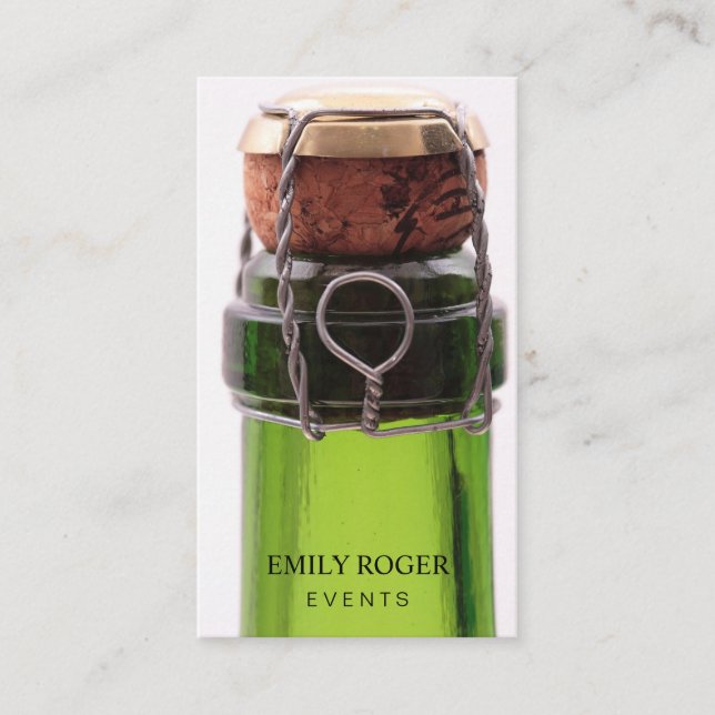 Tarjeta De Visita Botella de champagne (Anverso)