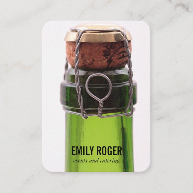 Tarjeta De Visita Botella de champagne (Anverso)