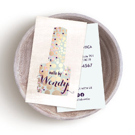 Tarjeta De Visita Botella de Nail Polaca Manicurista