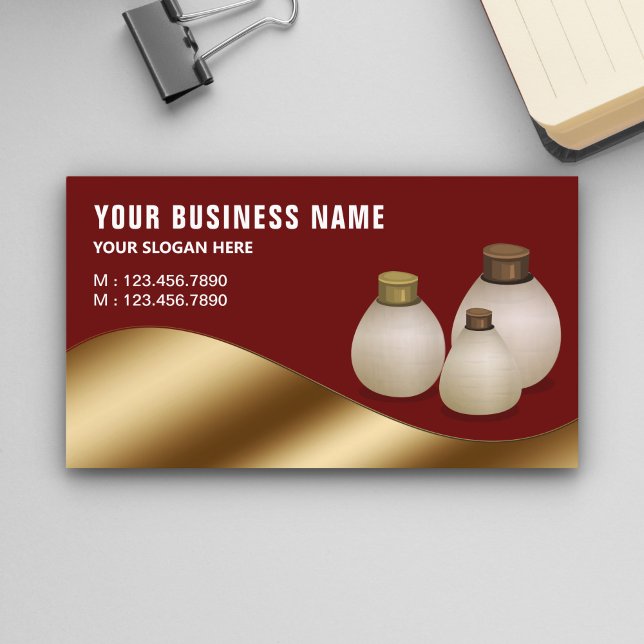 Tarjeta De Visita Botella de perfume de aceite aromático dorado metá (Subido por el creador)