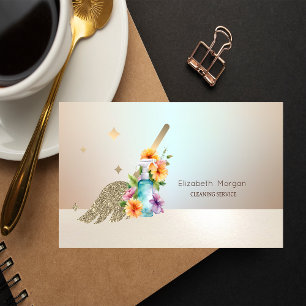 Tarjeta De Visita Botella de pulverización de los servicios de limpi