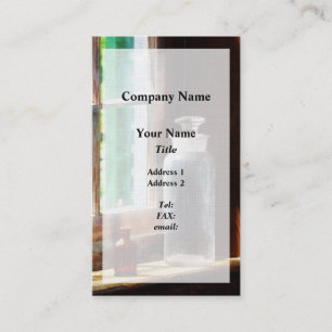 Tarjeta De Visita Botella de reactivo y frasco marrón pequeño