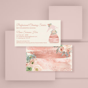 Tarjeta De Visita Botella de spray de servicio de limpieza Flor glam