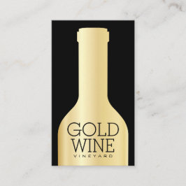 Tarjeta De Visita Botella de vino | Dorado