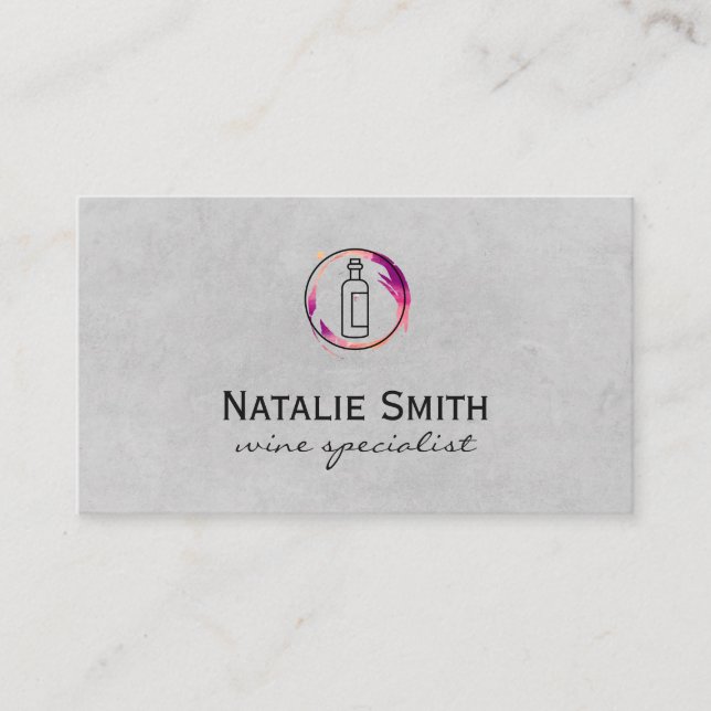 Tarjeta De Visita Botella de vino ejecutiva y manta (Anverso)