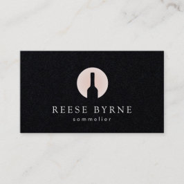 Tarjeta De Visita Botella de vino Logotipo sumiller Negro