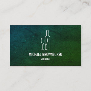 Tarjeta De Visita Botella de vino verde sommelier