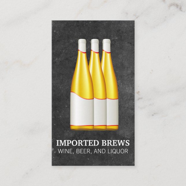 Tarjeta De Visita Botella de vino y pizarra (Anverso)